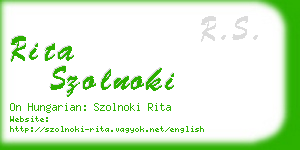 rita szolnoki business card